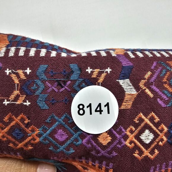 Savanna Jane Womens Size M Purple Colorful Embroidered Long Sleeve Linen Rayon - Picture 12 of 13